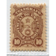 ARGENTINA TELEGRAFOS 1898 GJ 52 ESTAMPILLA NUEVA SIN GOMA TELEGRAFO DE ENTRE RIOS U$ 25