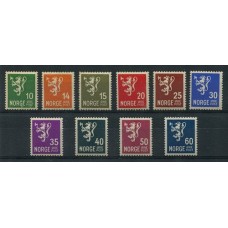 NORUEGA 1937 Yv. 173/82 SERIE COMPLETA DE ESTAMPILLAS NUEVAS ALGUNAS MINT 40 EUROS