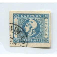 ARGENTINA 1859 GJ 17 ESTAMPILLA USADA DE GRAN CALIDAD, MUY BUEN EJEMPLAR U$ 20