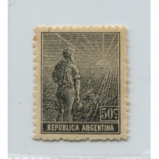 ARGENTINA 1912 GJ 348 ESTAMPILLA PAPEL ALEMAN FIL. VERTICAL NUEVA CON GOMA U$ 80