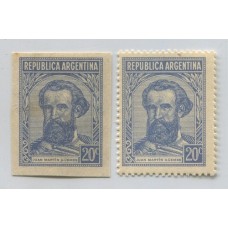 ARGENTINA 1935 GJ 753 PROCERES Y RIQUEZAS 1 ENSAYO EN COLOR ADOPTADO PAPEL MUESTRA