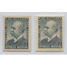 ARGENTINA 1942 GJ 869 ENSAYO EN COLOR ADOPTADO PAPEL DELGADO