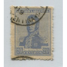 ARGENTINA 1918 GJ 491 ESTAMPILLA USADA FILIGRANA W.B. u$ 12