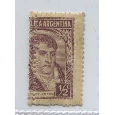 ARGENTINA 1935 GJ 802 PROCERES Y RIQUEZAS 1 VARIEDAD ESTAMPILLA CON DENTADO DOBLE EN EL CENTRO NUEVA MINT, RARISIMA