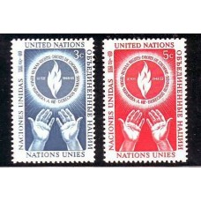 NACIONES UNIDAS 1953 Yv. 21/2 SERIE COMPLETA ESTAMPILLAS MINT  DERECHOS HUMANOS