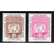 NACIONES UNIDAS 1954 Yv. 27/8 SERIE COMPLETA ESTAMPILLAS MINT TRABAJADORES