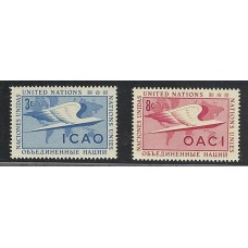 NACIONES UNIDAS 1955 Yv. 31/2 SERIE COMPLETA ESTAMPILLAS MINT