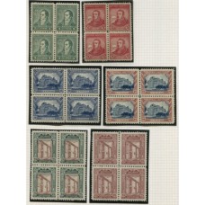 ARGENTINA 1926 GJ 622/5 SERIE COMPLETA ENSAYOS DE DISEÑOS NO ADOPTADOS EN 6 CUADROS, MUY RAROS