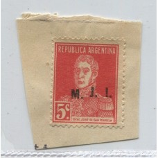 ARGENTINA SERVICIO OFICIAL GJ 402a ESTAMPILLA VARIEDAD "M" CAIDA U$ 10