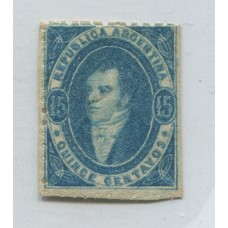 ARGENTINA 1864 GJ 24 RIVADAVIA 15 Cts. ESTAMPILLA NUEVA DE BONITO COLOR U$ 180