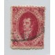 ARGENTINA 1866 GJ 26A RIVADAVIA 5ta TIRADA ESTAMPILLA COLOR CEREZA U$ 48