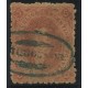 ARGENTINA 1865 GJ 20i RIVADAVIA ESTAMPILLA DE TERCERA TIRADA VARIEDAD PAPEL RAYADO MATASELLO CONCORDIA U$ 85