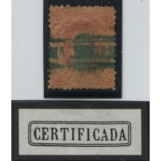 ARGENTINA 1865 GJ 20 RIVADAVIA ESTAMPILLA DE TERCERA TIRADA MATASELLO CERTIFICADA DE PASO DE LOS LIBRES