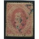 ARGENTINA 1864 GJ 19c RIVADAVIA ESTAMPILLA DE 1ra TIRADA VARIEDAD FILIGRANA INVERTIDA TIENE TAMBIEN UNA DOBLE IMPRESIÓN PARCIAL EN CENTAVOS y MATASELLO FRANCA DE ROSARIO EN AZUL, RARO + 150 % MAGNIFICO EJEMPLAR U$ 430++