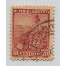 ARGENTINA 1899 GJ 251 LIBERTAD 20 Cts DENTADO 12x12 U$ 10,50