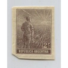 ARGENTINA 1911 GJ 327P ESTAMPILLA VARIEDAD SIN DENTAR PROVENIENTE DE LA PAREJA (U$ 200) MINT