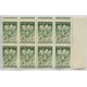 ARGENTINA 1956 GJ 1070 BLOQUE DE OCHO ESTAMPILLAS CON DOBLE DENTADO QUEDANDO LAS 4 DE ARRIBA CON LEYENDA NUEVA PROVINCIA DE MISIONES ARRIBA