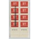 ARGENTINA 1976 GJ 1721ACJ BLOQUE DE OCHO ESTAMPILLAS MINT CON VARIEDAD RAYA VERTICAL