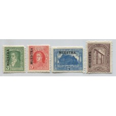 ARGENTINA 1926 GJ 622/5 SERIE COMPLETA DE ESTAMPILLAS NUEVAS CON GOMA SOBRECARGADAS MUESTRA