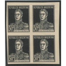 ARGENTINA 1923 GJ 573 CUADRO ENSAYO PRUEBA EN PAPEL DURO COLOR ADOPTADO