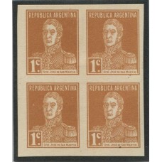 ARGENTINA 1923 GJ 563 CUADRO ENSAYO PRUEBA EN PAPEL DURO COLOR ADOPTADO