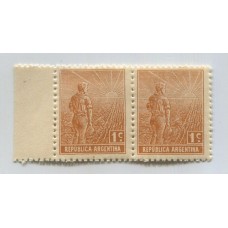 ARGENTINA 1911 GJ 329b PAREJA CON Y SIN FILIGRANA NUEVA MINT