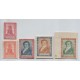 ARGENTINA 1920 GJ 520/2 SERIE BELGRANO, ENSAYOS EN COLORES NO ADOPTADOS 5 ESTAMPILLAS DIFERENTES