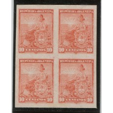 ARGENTINA 1899 GJ 224 ENSAYO EN CARTON, CUADRO EN COLOR NO ADOPTADO CARMIN ROSA