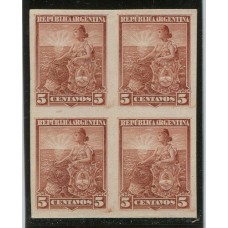 ARGENTINA 1899 GJ 222 ENSAYO EN CARTON, CUADRO EN COLOR NO ADOPTADO AMARRONADO