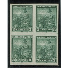 ARGENTINA 1899 GJ 220 ENSAYO EN CARTON, CUADRO EN COLOR NO ADOPTADO VERDE