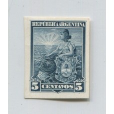 ARGENTINA 1899 GJ 222 ENSAYO EN PAPEL GRUESO DE FRENTE SATINADO