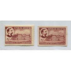 ARGENTINA 1941 GJ 853 BANCO NACION ENSAYO EN PAPEL DE DORSO SATINADO COLOR ADOPTADO