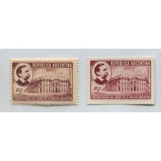 ARGENTINA 1941 GJ 853 BANCO NACION ENSAYO EN PAPEL DE FRENTE SATINADO COLOR ADOPTADO VARIEDAD DESPEINADO