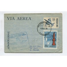 MALVINAS 1972 ARGENTINA SOBRE AEROGRAMA ENTERO POSTAL PRIMER VUELO INAUGURACION DEL AEROPUERTO