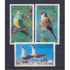 POLYNESIA SERIE COMPLETA MINT AVES PAJAROS FAUNA