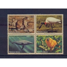 NACIONES UNIDAS SERIE COMPLETA MINT FAUNA AVES BALLENA