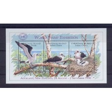 CHRISTMAS ISLAND SERIE COMPLETA EN BLOQUE MINT AVES PAISAJE