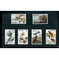 AVES PAJAROS BELIZE SERIE COMPLETA DE ESTAMPILLAS MINT FLORES