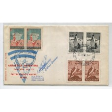 ARGENTINA 1973 SOBRE CON MATASELLO EN BASE PETREL CON FIRMA AL DORSO VARIAS MARCAS