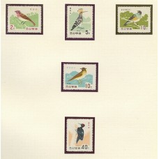 COREA DEL NORTE 1966 FAUNA AVES SERIE COMPLETA DE ESTAMPILLAS MINT