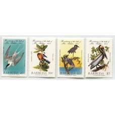 BARBUDA AVES SERIE COMPLETA DE ESTAMPILLAS MINT FLORES