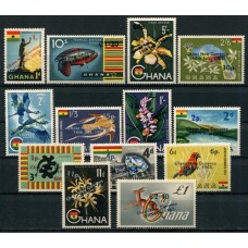 PECES AVES FLORES FAUNA GHANA SERIE COMPLETA DE ESTAMPILLAS MINT