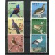 JAPON AVES SERIE COMPLETA DE ESTAMPILLAS MINT FLORES