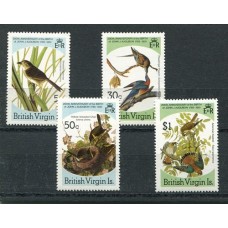 AVES ISLAS VIRGENES SERIE COMPLETA DE ESTAMPILLAS MINT FLORES