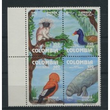 COLOMBIA 1993 AVES FAUNA SALVAJE SERIE COMPLETA DE ESTAMPILLAS MINT