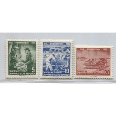 ALEMANIA ORIENTAL DDR 1955 Yv. 210/2 SERIE COMPLETA DE ESTAMPILLAS MINT