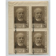 ARGENTINA SERVICIO OFICIAL GJ 707 FLORENTINO AMEGHINO ESTAMPILLAS NUEVAS MINT CUADRO VARIEDAD SOBRECARGA BIEN DESPLAZADA RARO ERROR