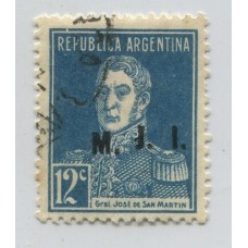 ARGENTINA SERVICIO OFICIAL GJ 414a ESTAMPILLA CON VARIEDAD USADA U$ 10