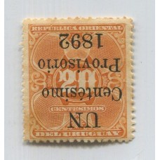 URUGUAY 1891 Yv. 86 ESTAMPILLA VARIEDAD SOBRECARGA INVERTIDA