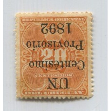 URUGUAY 1891 Yv. 86 ESTAMPILLA VARIEDAD SOBRECARGA INVERTIDA